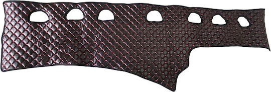 Car Dashboard Cover Leather Scania Series 4 Black With Red Stitching
