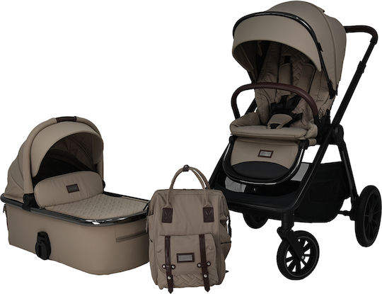 Bebe Stars Mythos Verstellbar 2 in 1 Baby Kinderwagen Geeignet für Neugeborene Beige