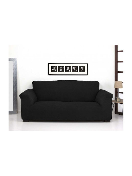 Sofazip Husă Elastică Canapea cu patru locuri Negru 260εκ. 1buc SZPTNEGRU