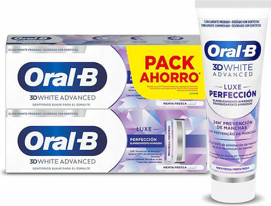 Oral-B 3d White Luxe Perfection Toothpaste for Whitening 2x75ml