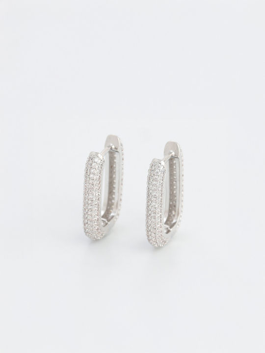 Chrysothemiss Women's Silver Earrings Stature Platinum Coating Synthetic Zircons