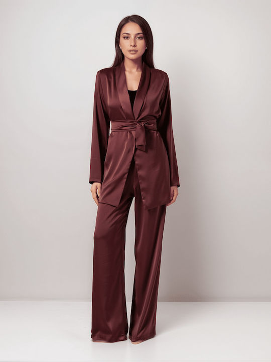 Damen Wine Ginger Set mit Hose mit Gummizug