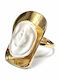 Karma Fashion Damen Ring mit Perlen aus Stahl
