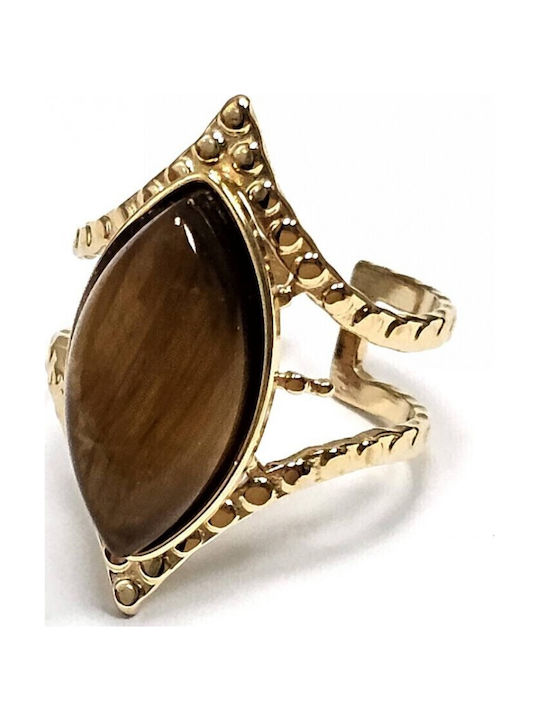 Karma Fashion Damen Ring mit Steinen aus Stahl