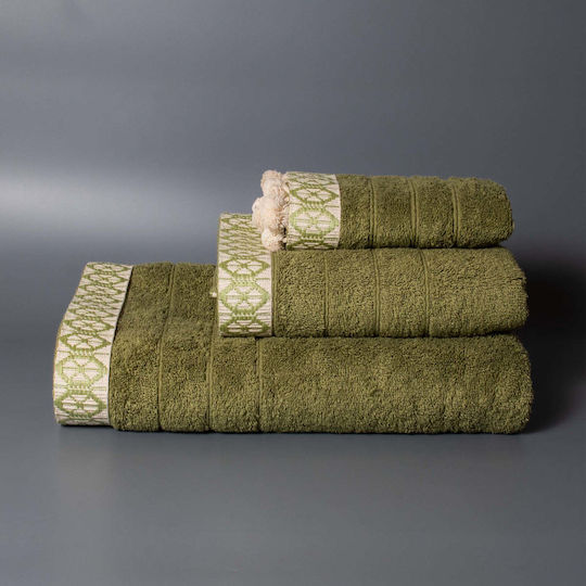 White Fabric Кърпа За Ръце Moss Зелена Тегло 600гр/м²