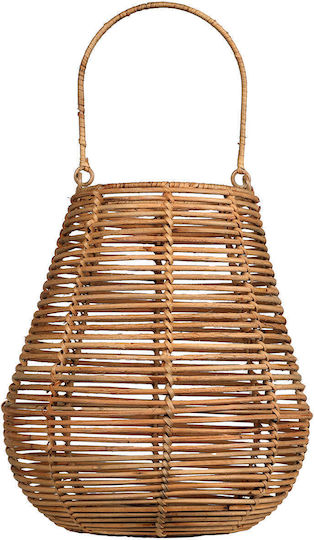 Polihome Lantern Φαναράκι Rattan Επιτραπέζιο Μπεζ 15x15εκ.
