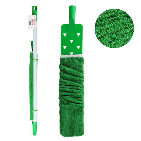 Βουρτσακι Microfiber 36x7.5cm Ευκαμπτο Κονταρι 70-120cm Green Line
