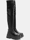 Damenstiefel Über dem Knie Schwarz
