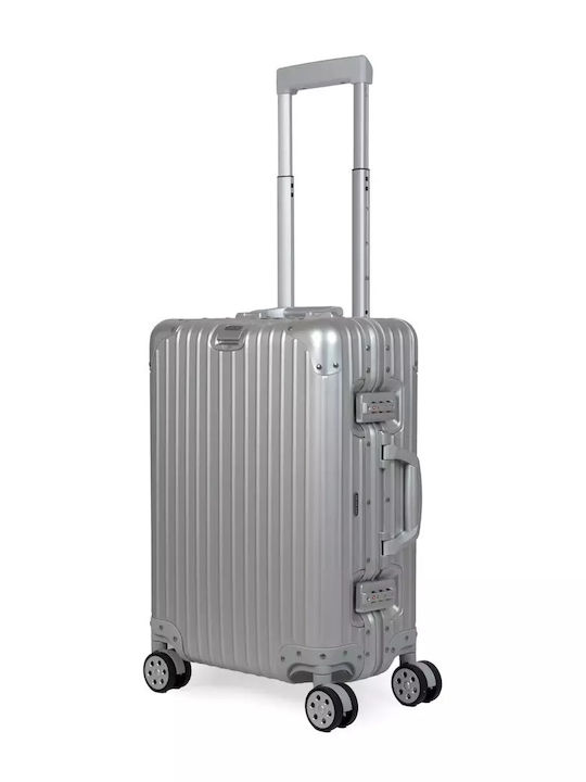 Newcom Valiză De Călătorie Cabină Tough Argintie Cu 4 Roți Înălțime 52 Cm