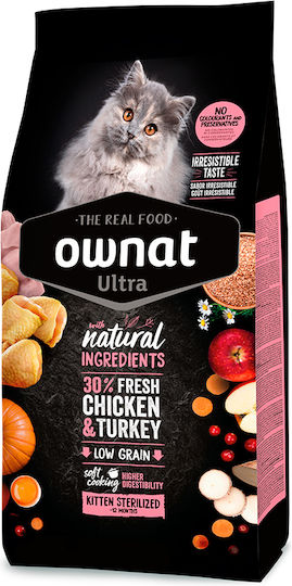 Ownat Ultra Kitten Sterilized Пиле Пуешко 3kg