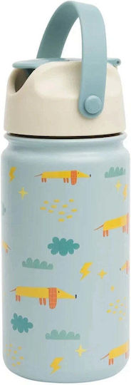 The Cotton Cloud Kids Water Bottle Thermos Stainless Steel with Straw Blue