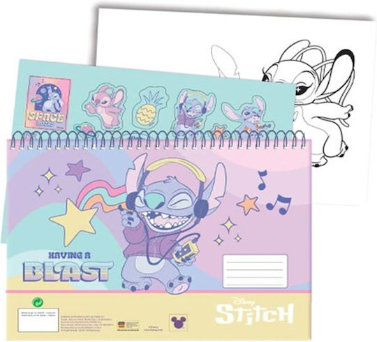 Μπλοκ Ζωγραφικής 40φ Αυτοκόλλητα Stitch Having A Blast 342-01416 Gim
