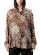 Μακρυμάνικο Γυναικείο Πουκάμισο Leopard Print