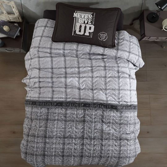 Clasy Home Κουβερλί Σετ Μονό Gray 160x220cm 2τμχ