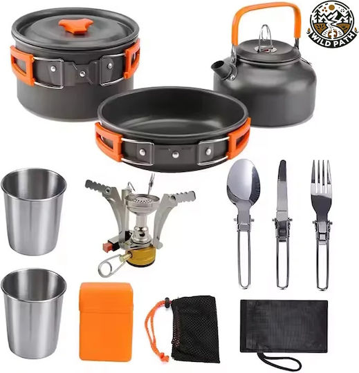 Wild Path 10 Piece Camping Cookware Set Non-Stick Coating Wp-02232