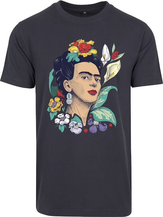 Μπλούζα Μακό Lux In Tenebris Ποιότητας Premium Τύπωμα Frida Kahlo Flower Μπλε