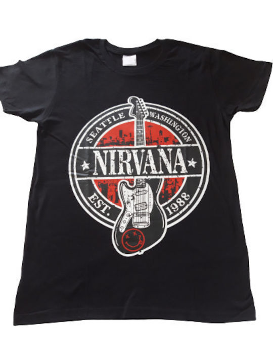 Lux In Tenebris Premium Quality Cotton Blouse Nirvana Logo T-shirt Black