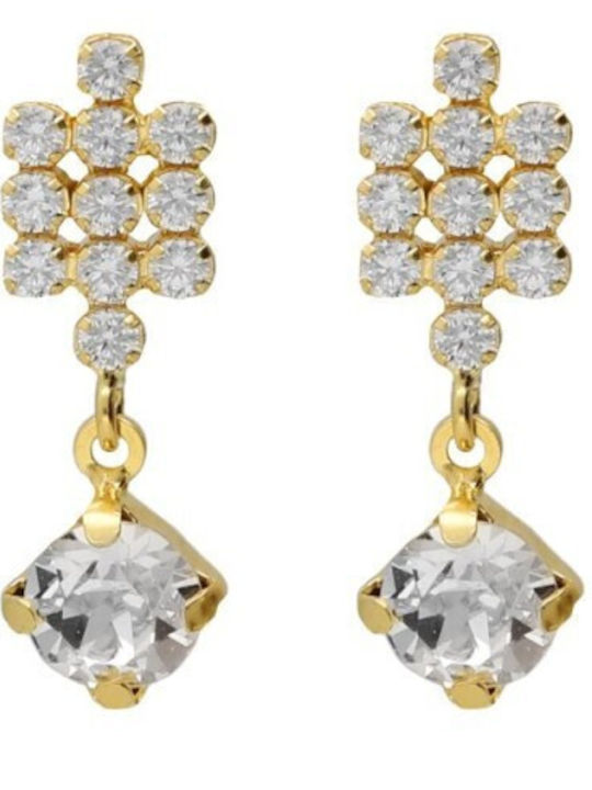 Victoria Cruz Earrings made of Silver Gold Plated with Stones & Pearls