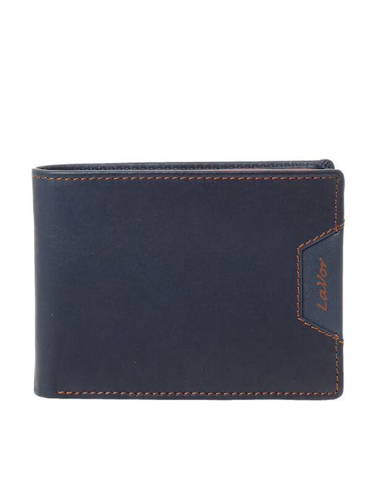 Leather Men's Wallet Classic with RFID Blue