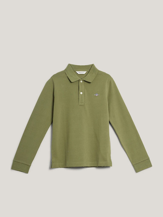 Παιδικό Polo Μακρυμάνικο Olive