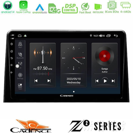 Cadence Auto-Audiosystem für Peugeot Partner Citroen Berlingo 2020 (Bluetooth/USB/WiFi/GPS/Apple-Carplay/Android-Auto) mit Touchscreen 10"