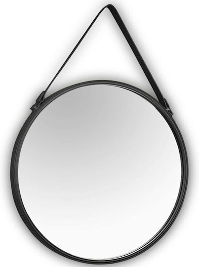 Mirrors & More Delia Καθρέπτης Τοίχου με Μαύρο Μεταλλικό Πλαίσιο Διαμέτρου 55cm
