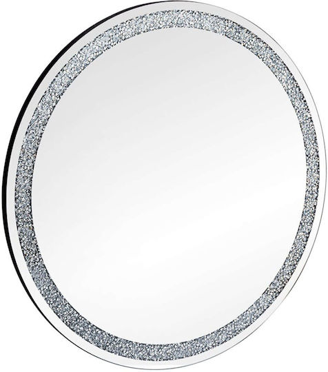Mirrors & More Tessa Oglindă de Perete cu Alb Ramă din Metalic Diametru 80cm 1buc