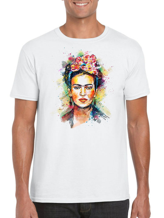 Μπλούζα Μακό Lux In Tenebris Ποιότητας Premium Τύπωμα Frida Kahlo Frida Kahlo Λευκό