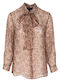 Women's Silky Long Sleeve Shirt Brown