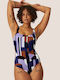 Naturana Women's One-Piece Mauve Shades Swimsuit Adjustable Straps 73473