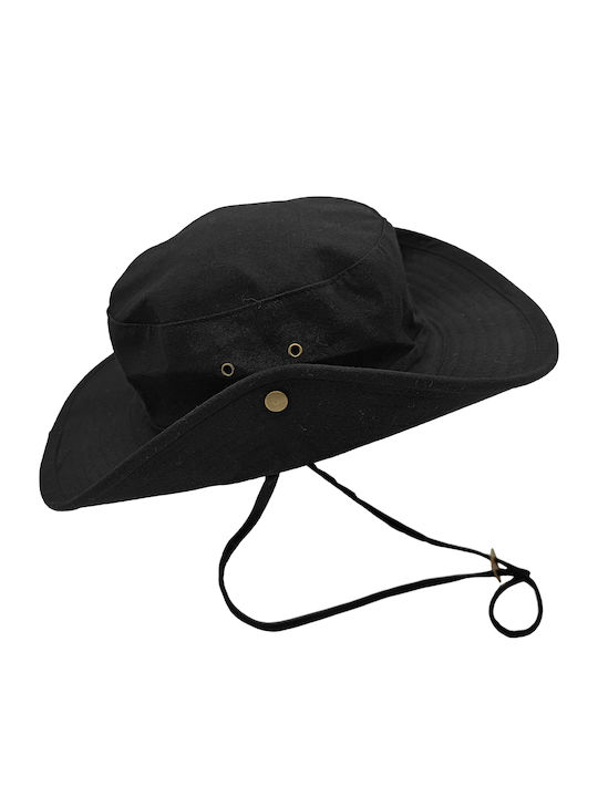 Gift-Me Unisex Υφασμάτινo Ανδρικό Καπέλο Στυλ Safari Μαύρο