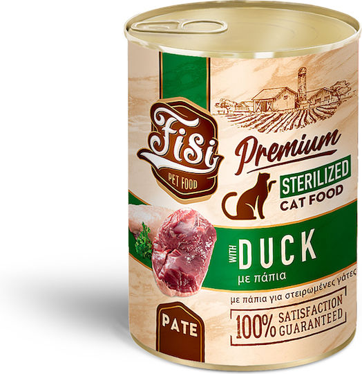Fisi Nasses Katzenfutter Dose mit Ente und Huhn 400gr