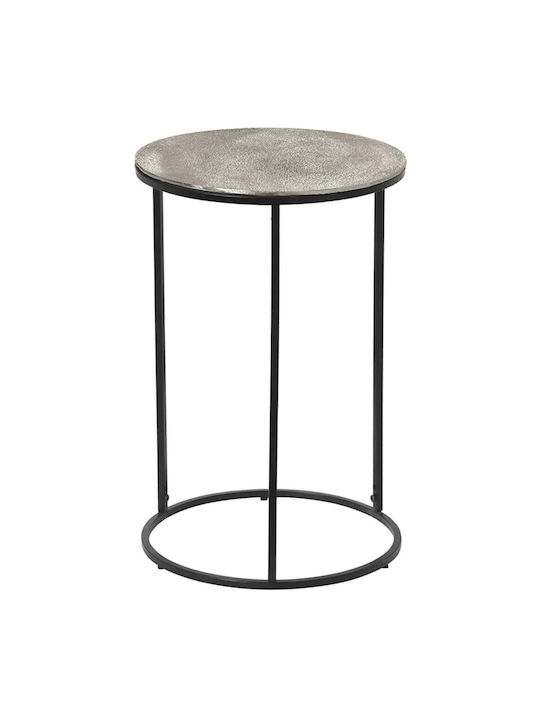 Round Side Table Padma Metal Silver L41xW41xH61cm.