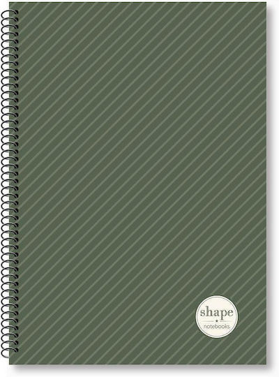Shape Notebooks Τετράδιο Ριγέ Β5 4 Θεμάτων Πράσινο