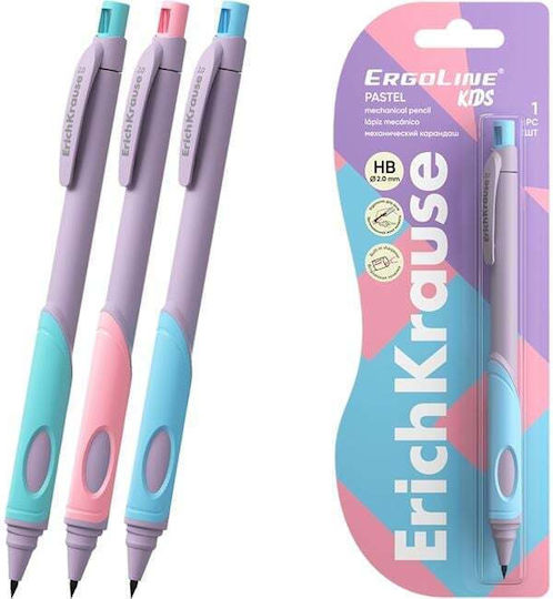 Erich Krause Creion Mecanic 2mm Ergoline Kids Pastel Cu Ascuțitoare 63834 Asst