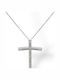 Mentzos Weißgold Kreuz 18K mit Kette