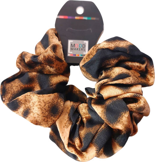Lastic de păr handmade Scrunchies maro negru leopard