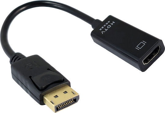 Powertech Kabel DisplayPort-Stecker - 0.1m Schwarz (CAB-DP076)