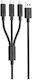Foneng USB to micro USB / Lightning Cable 3A Μαύρο 1.2m
