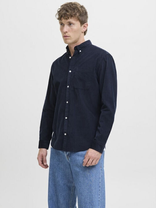 Jack & Jones Long Sleeve Corduroy Shirt Navy Blue