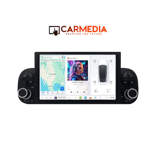 Carmedia Car Audio System for Fiat Panda 2012-2021 (Bluetooth/USB/WiFi/GPS/Apple-Carplay/Android-Auto) with Touch Screen 7"