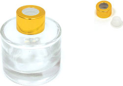 Glasfläschchen Für Raumduft Rund Mit Goldenem Verschluss 100ml