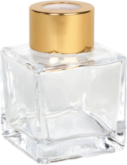 Glasfläschchen Für Raumduft Quadratisch Goldene Verschluss 50ml