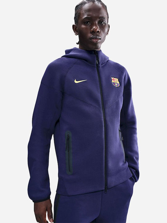 Nike Fc Barcelona Tech Fleece Sweatshirt with Hood Purple HJ6426