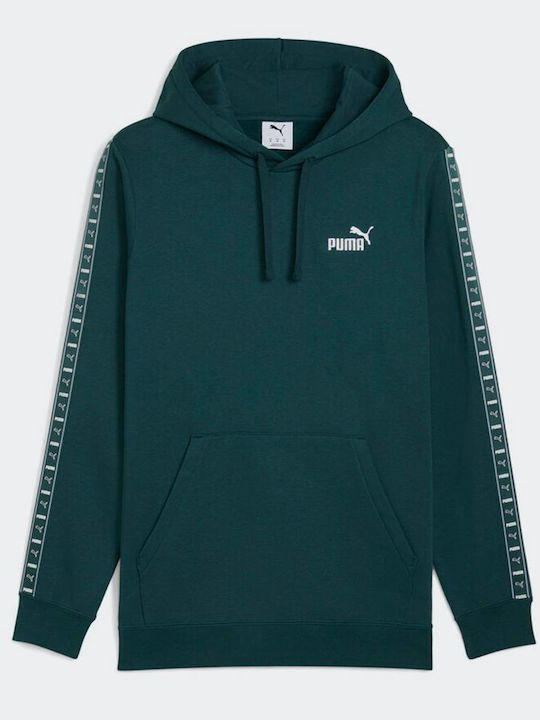 PUMA Tape Φούτερ Πράσινο με Κουκούλα