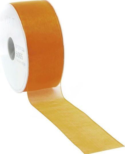 Synchronia Organza Band Monochrom Orange 50meters mit Breite 40mm