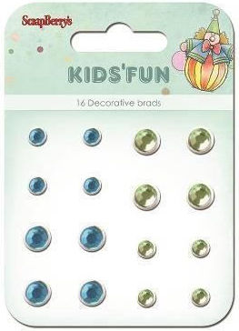 Double Nails Kids-fun Blue Green Set 16 Pieces