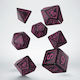 Runic Dice Set Shimmering Black & Magenta
