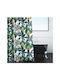 Shower Curtain 180x180cm White Green Large Tropical Leaves