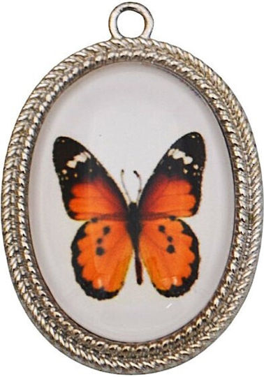 Metallisches Element Schmetterling Flüssiges Glas 34mm 168-03